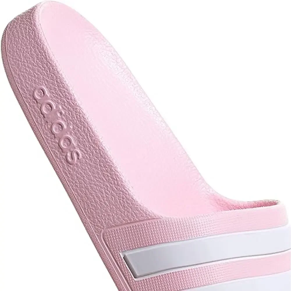 NWT adidas Kids Adelite Aqua Slides Clear Pink/White Size 1
